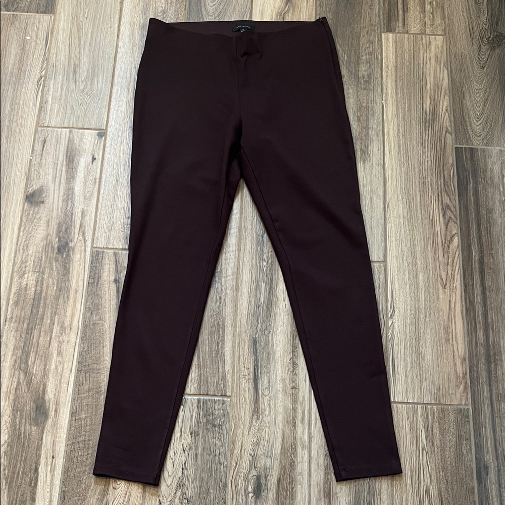Ann Taylor Dark Brown Side Zip Leggings - Large Tall